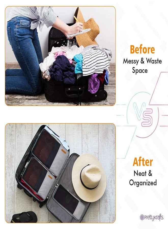 PrettyKrafts packing Orgnizers Travel bags (Set of 4), Grey - Image 4